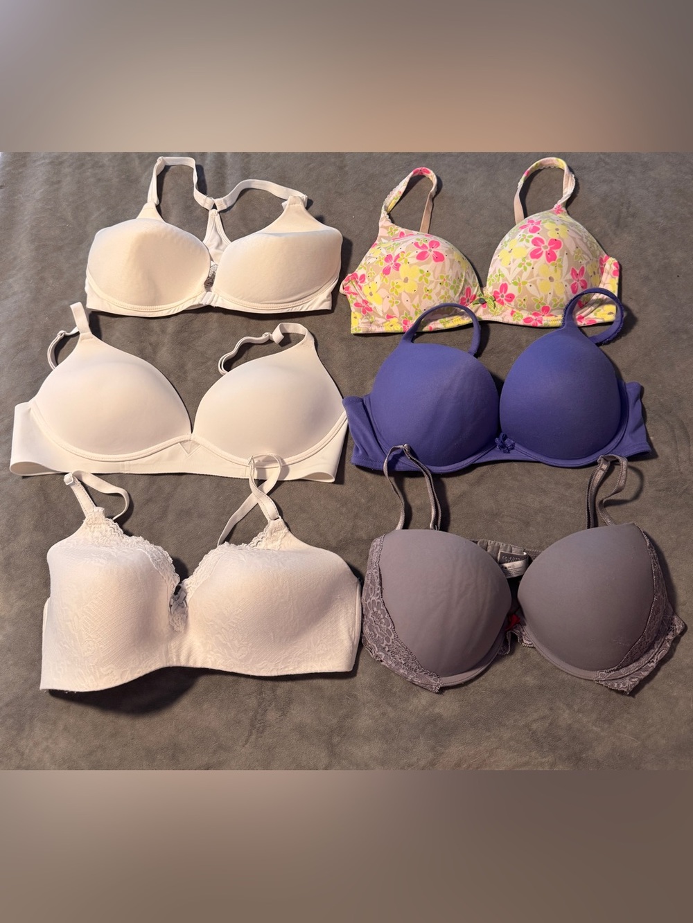 Lot Of 6 Bras Sz 38c 40c 38b 4- No Under Wire  Maidenform Victoria Secret VGUC